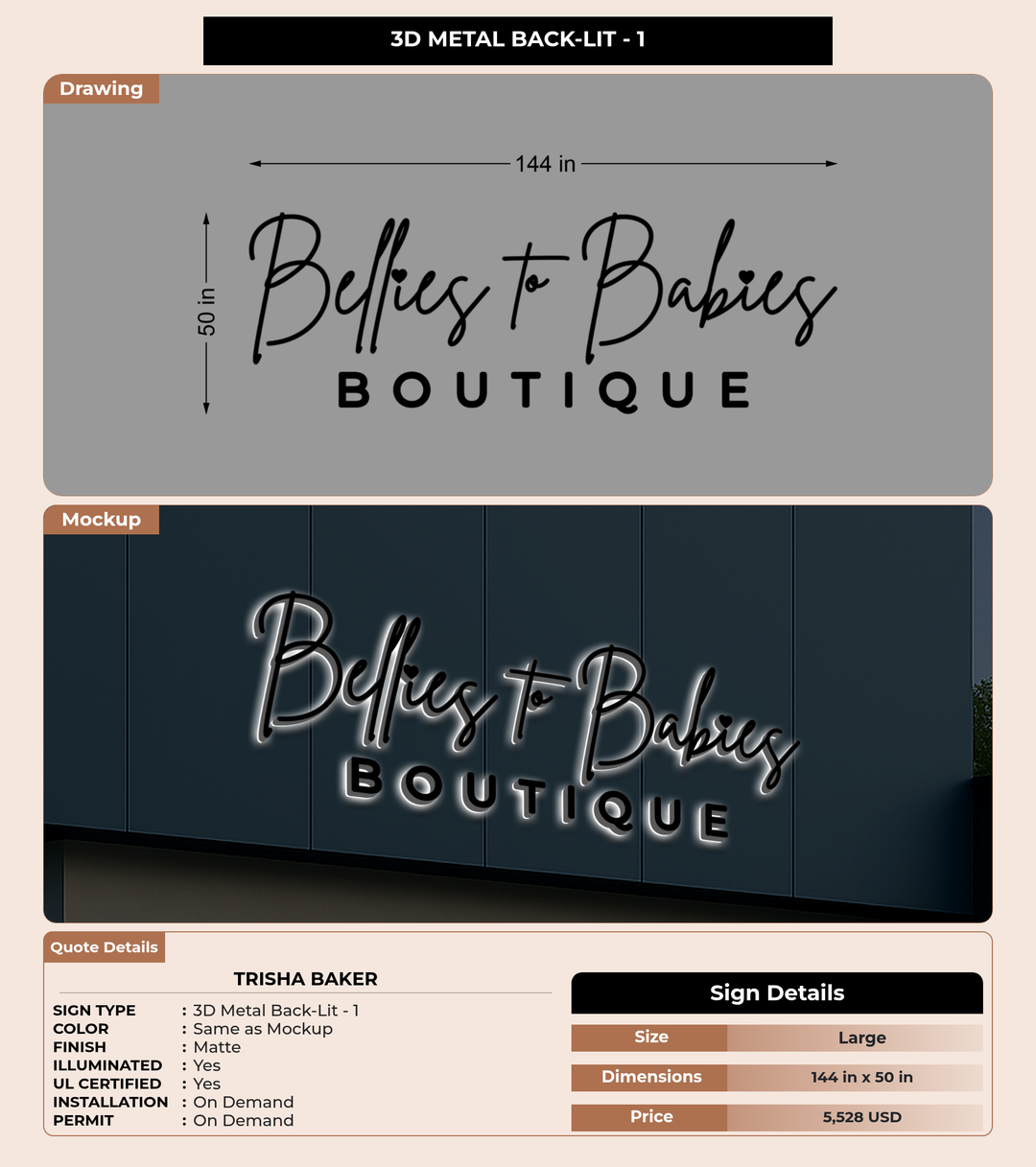 CUSTOM MOCKUP SIGN FOR Trisha Baker