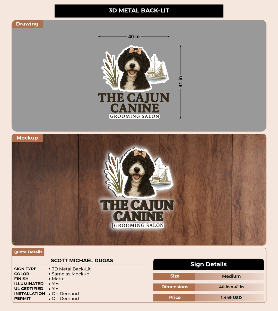 CUSTOM MOCKUP SIGN FOR Scott Michael Dugas