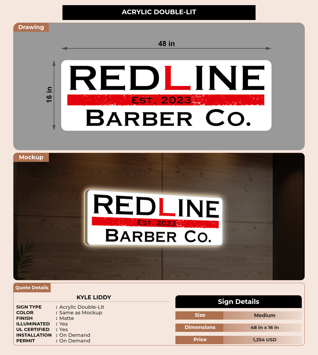 CUSTOM MOCKUP SIGN FOR Kyle liddy
