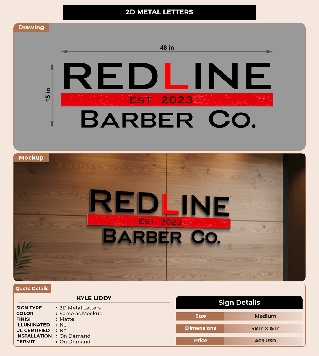 CUSTOM MOCKUP SIGN FOR Kyle liddy