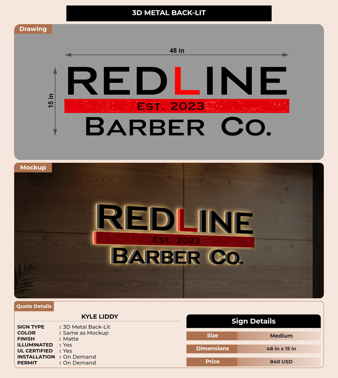 CUSTOM MOCKUP SIGN FOR Kyle liddy