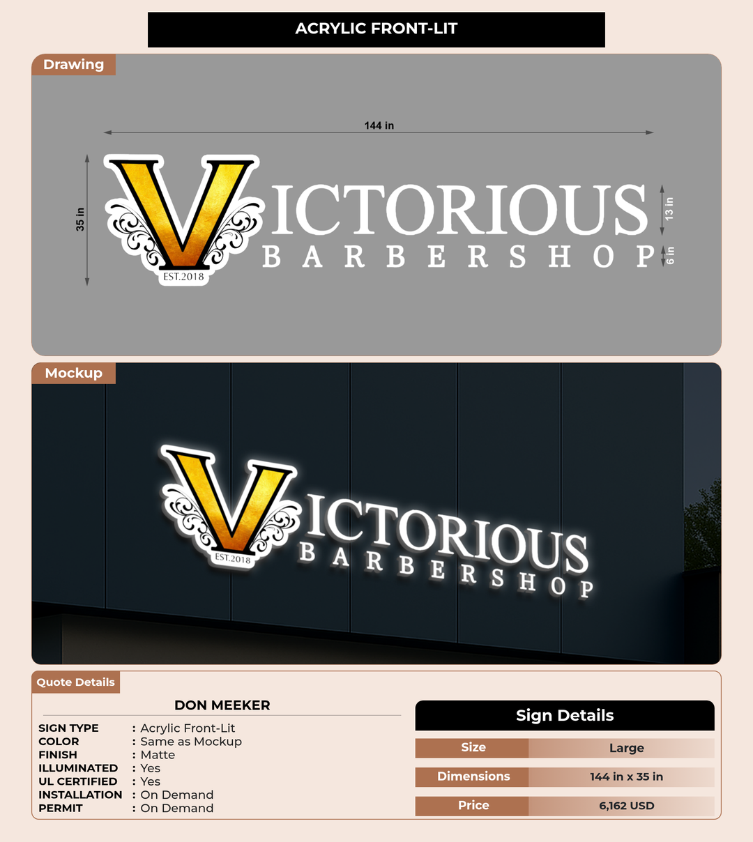 CUSTOM MOCKUP SIGN FOR Don Meeker
