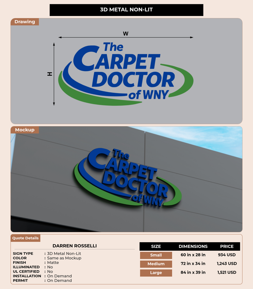 CUSTOM MOCKUP SIGN FOR Darren Rosselli