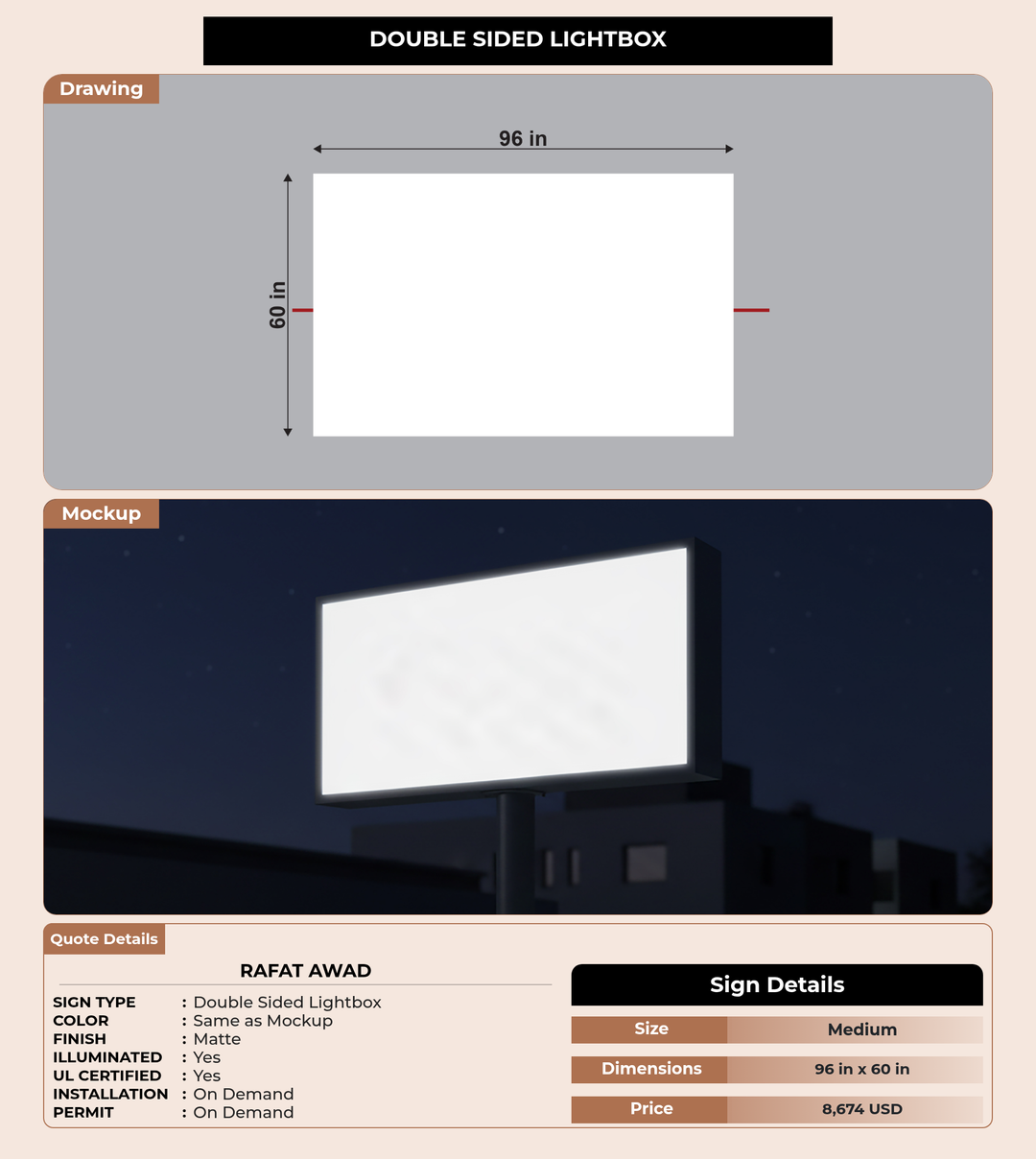 CUSTOM MOCKUP SIGN FOR rafat awad