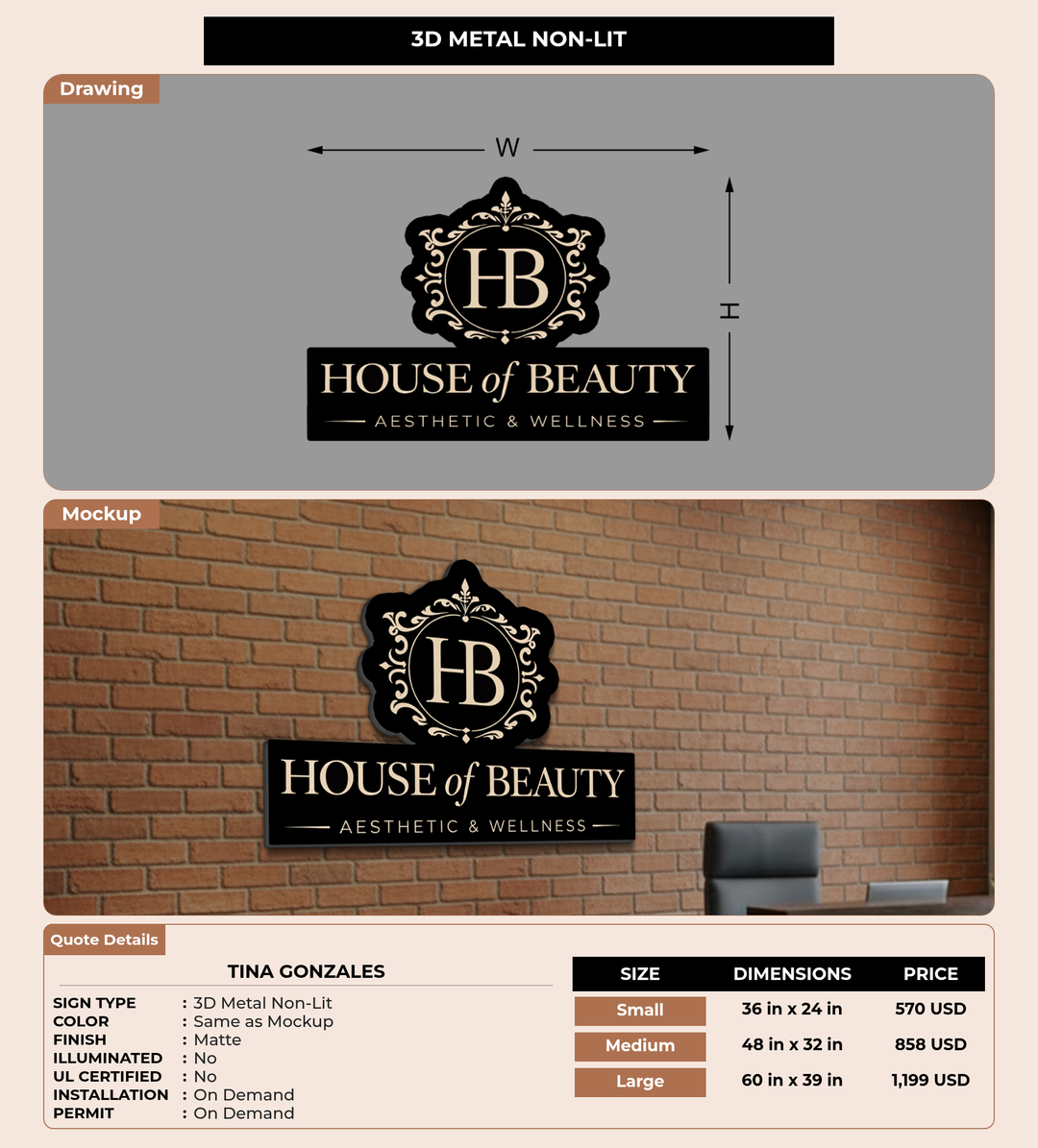 CUSTOM MOCKUP SIGN FOR Tina Gonzales
