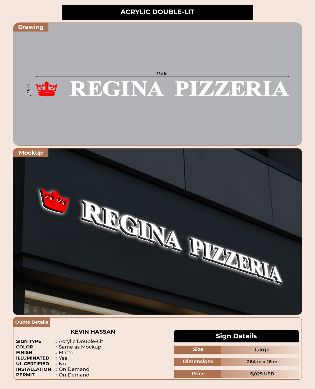 CUSTOM MOCKUP SIGN FOR kevin hassan