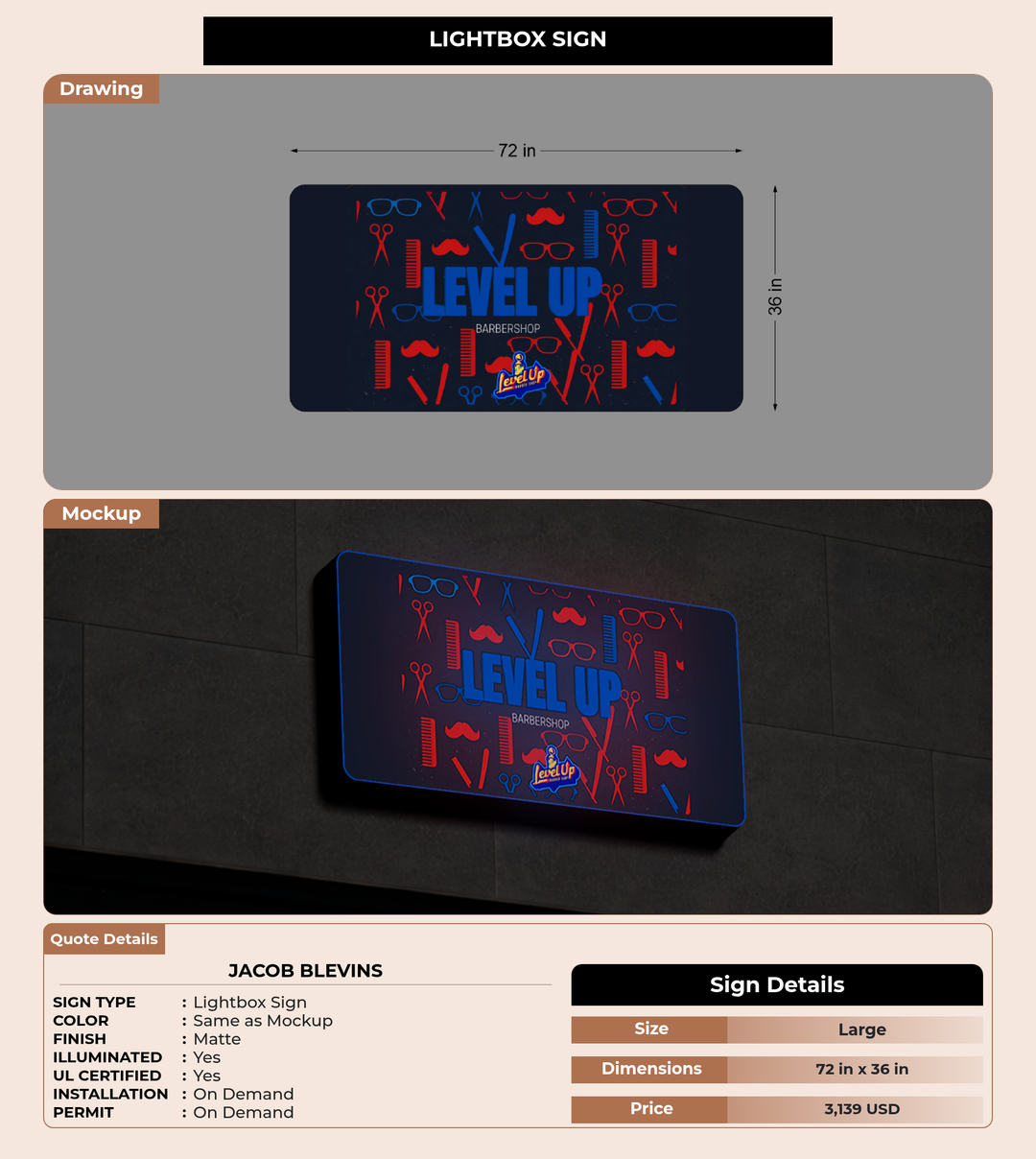 CUSTOM MOCKUP SIGN FOR Jacob blevins