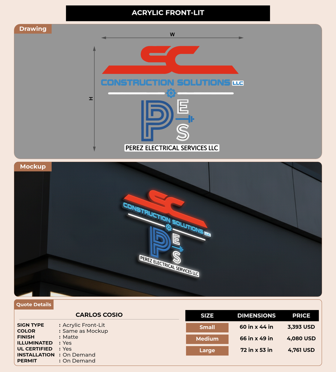 CUSTOM MOCKUP SIGN FOR Carlos Cosio