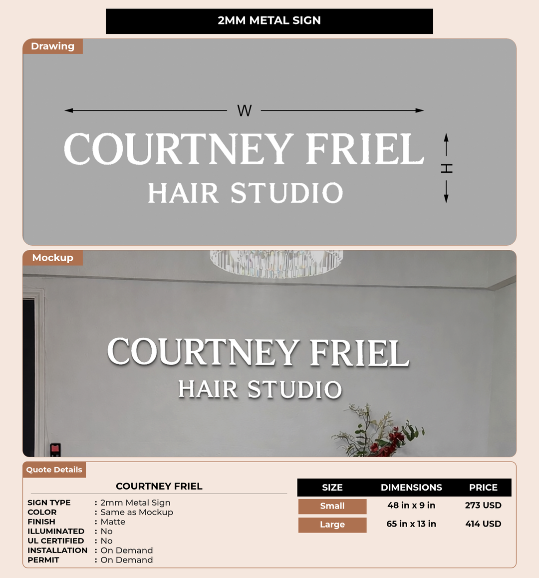 CUSTOM MOCKUP SIGN FOR Courtney Friel
