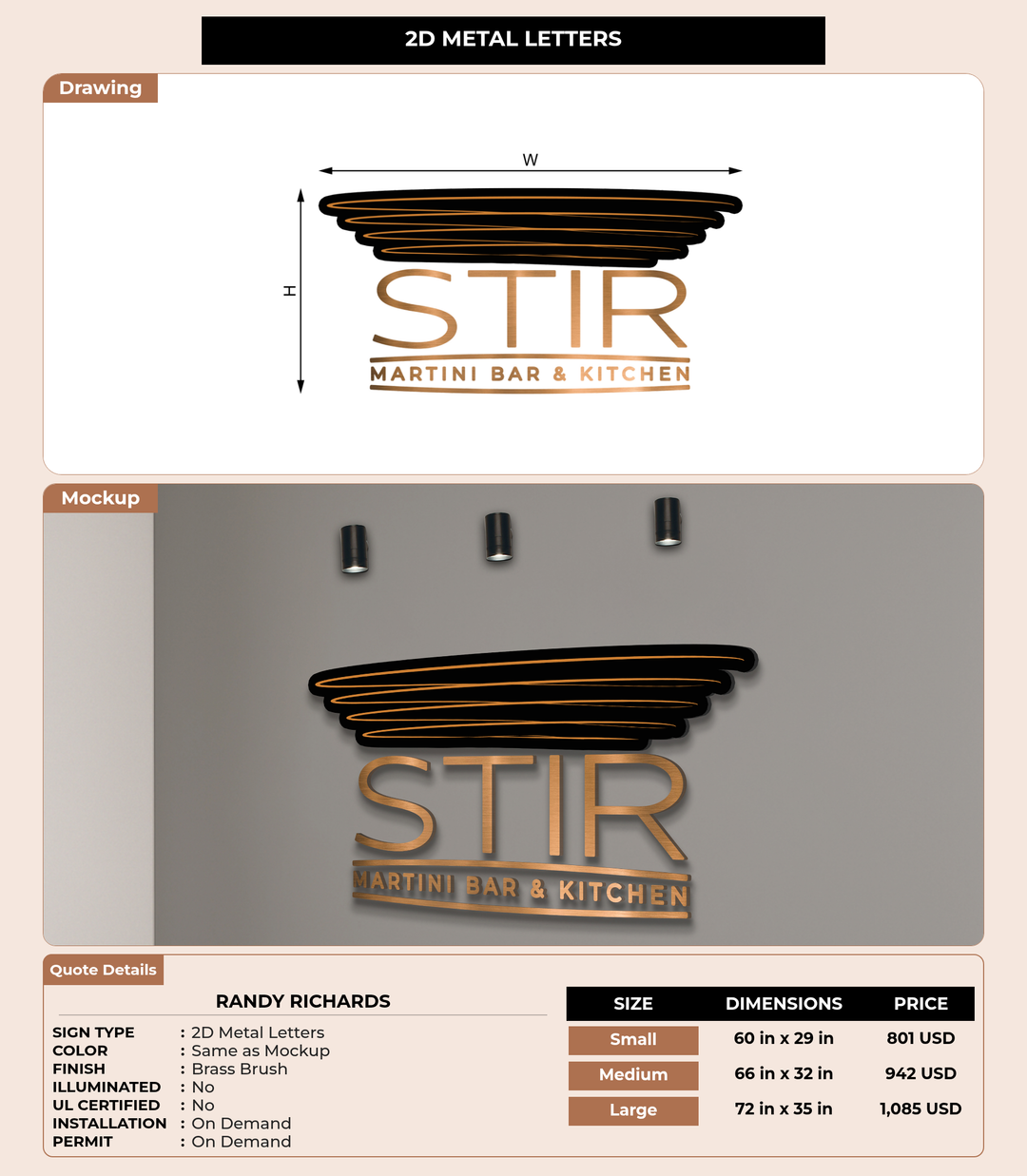 CUSTOM MOCKUP SIGN FOR Randy Richards