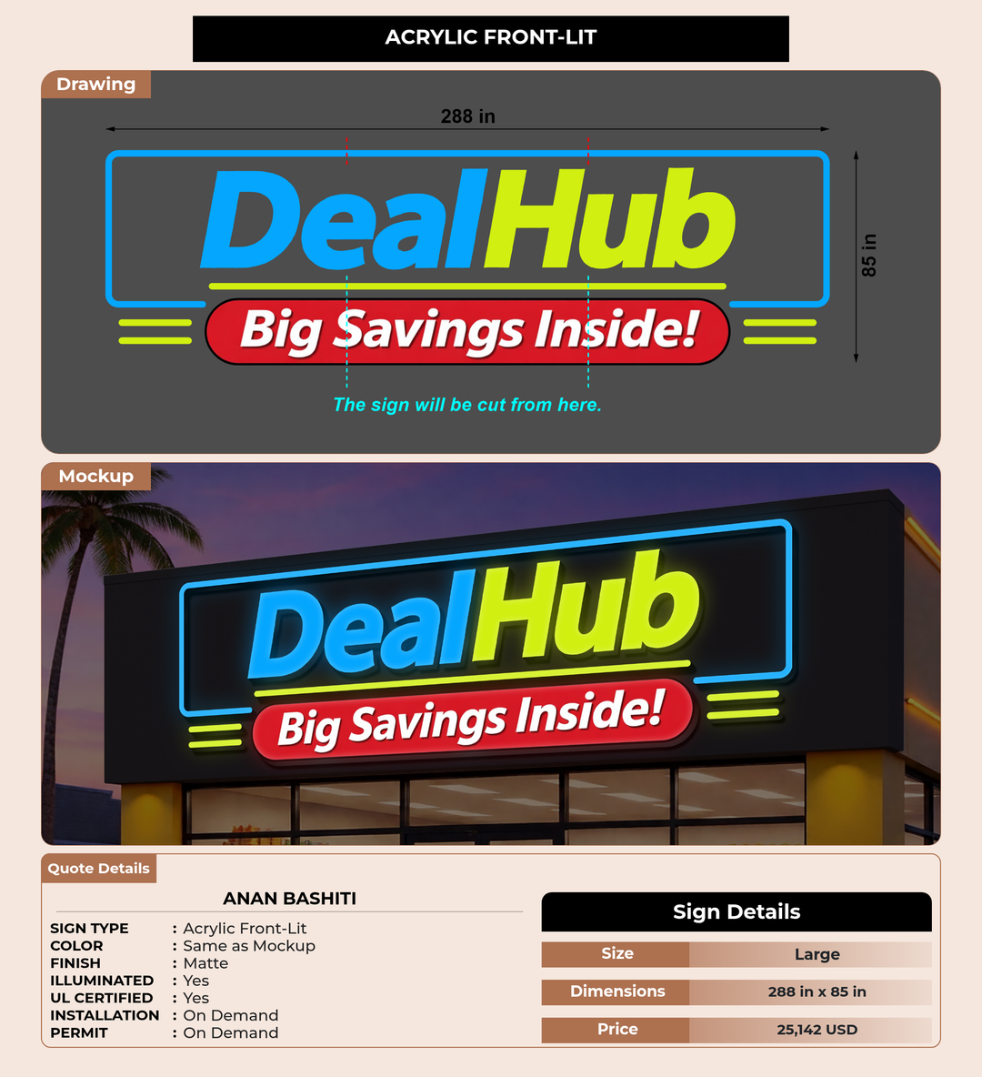 CUSTOM MOCKUP SIGN FOR Anan Bashiti