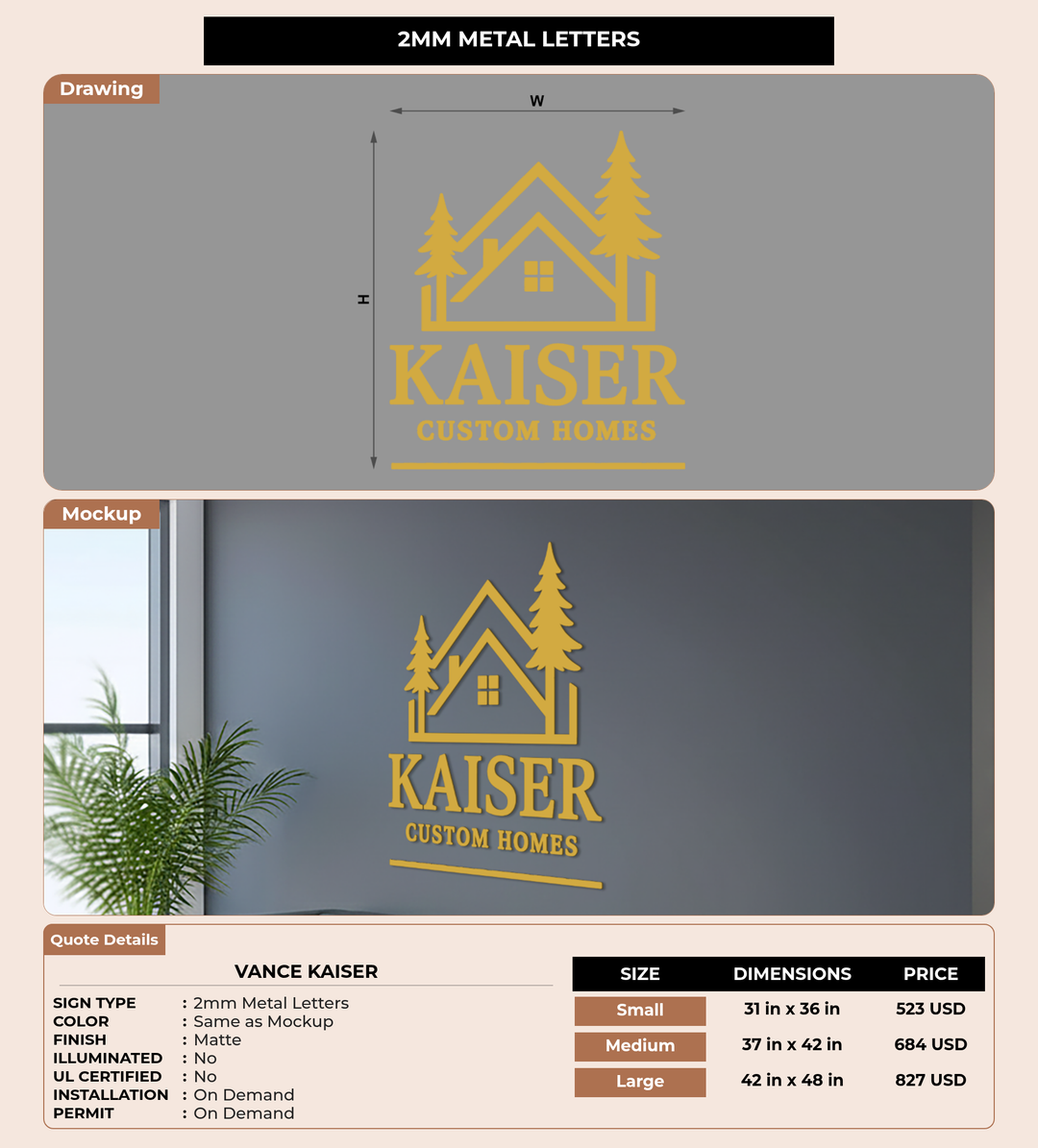 CUSTOM MOCKUP SIGN FOR vance kaiser