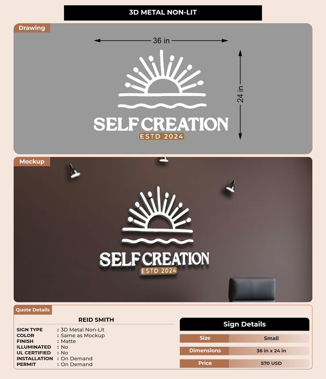 CUSTOM MOCKUP SIGN FOR Reid  Smith