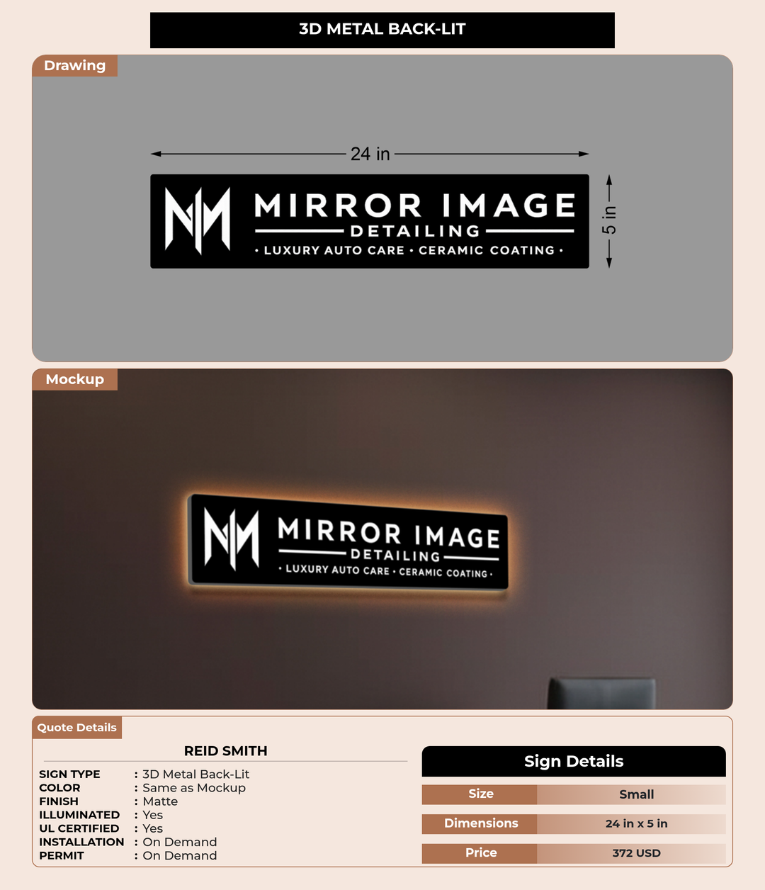 CUSTOM MOCKUP SIGN FOR Reid  Smith