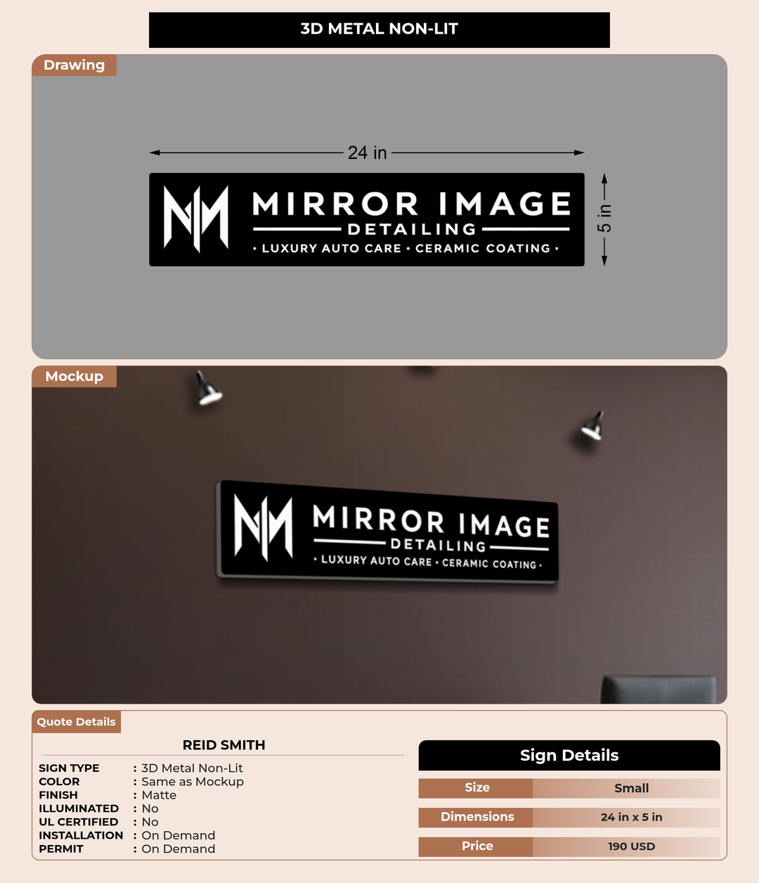 CUSTOM MOCKUP SIGN FOR Reid  Smith