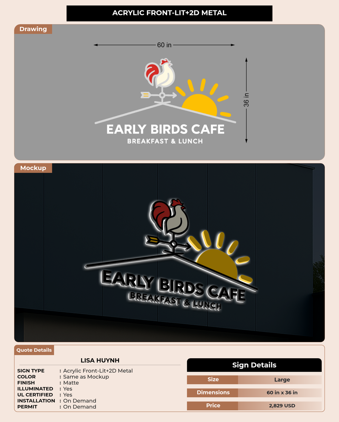 CUSTOM MOCKUP SIGN FOR Lisa Huynh