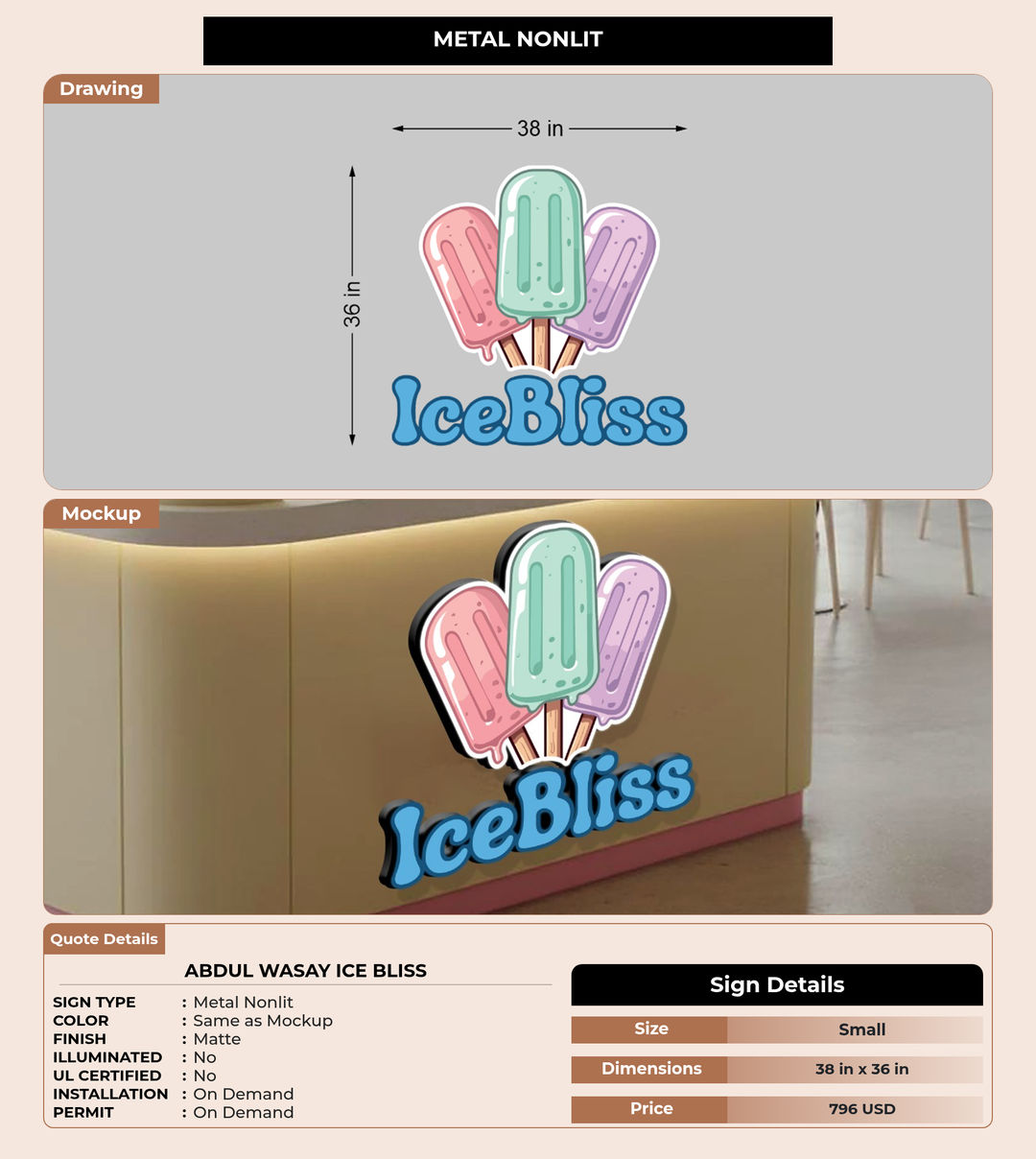 CUSTOM MOCKUP SIGN FOR Abdul Wasay Ice Bliss