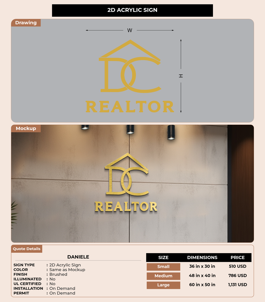 CUSTOM MOCKUP SIGN FOR Daniele
