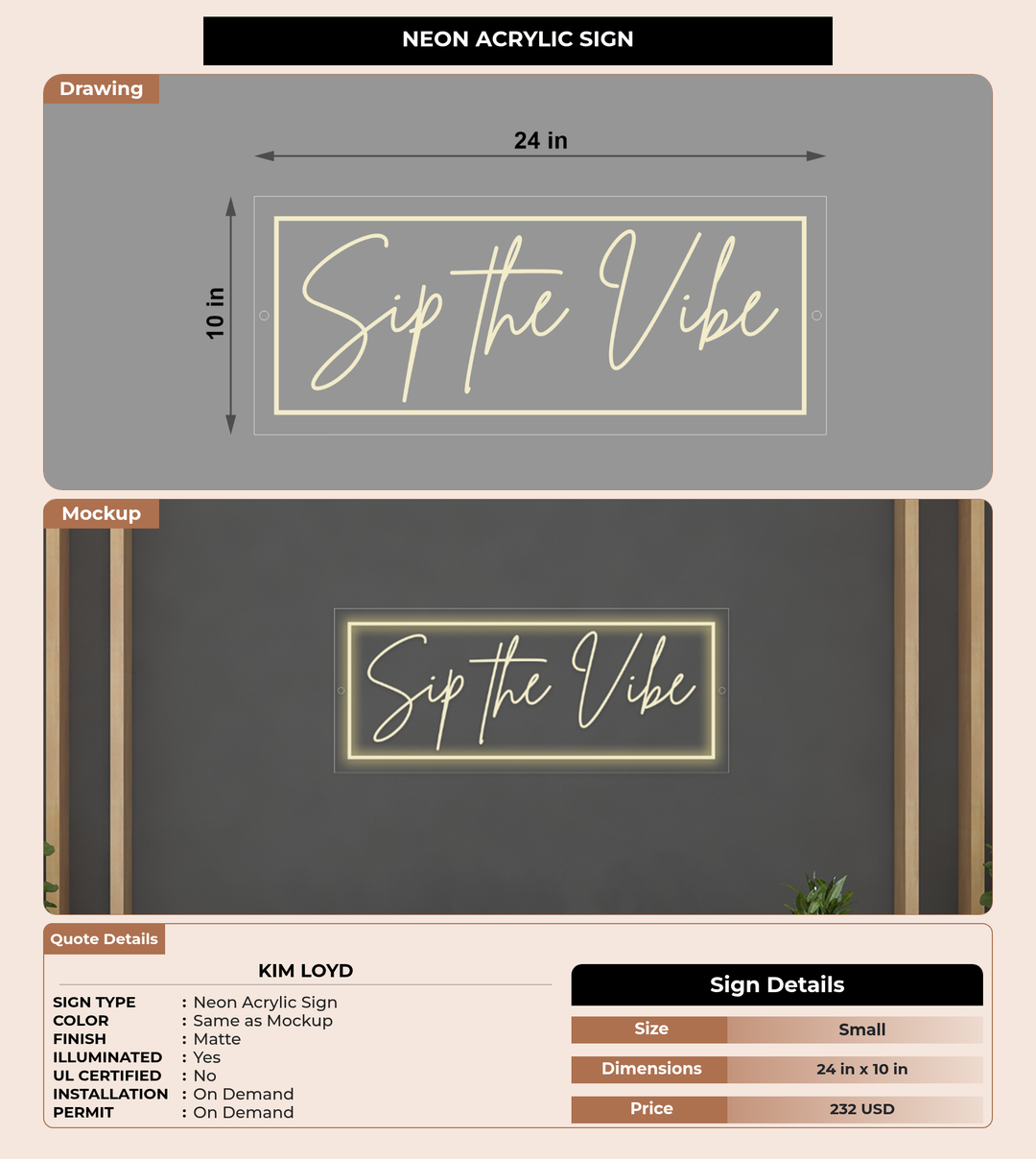 CUSTOM MOCKUP SIGN FOR Kim Loyd