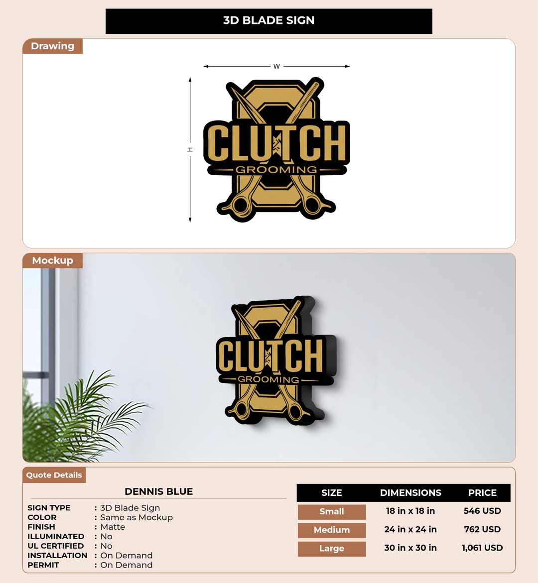 CUSTOM MOCKUP SIGN FOR Dennis Blue