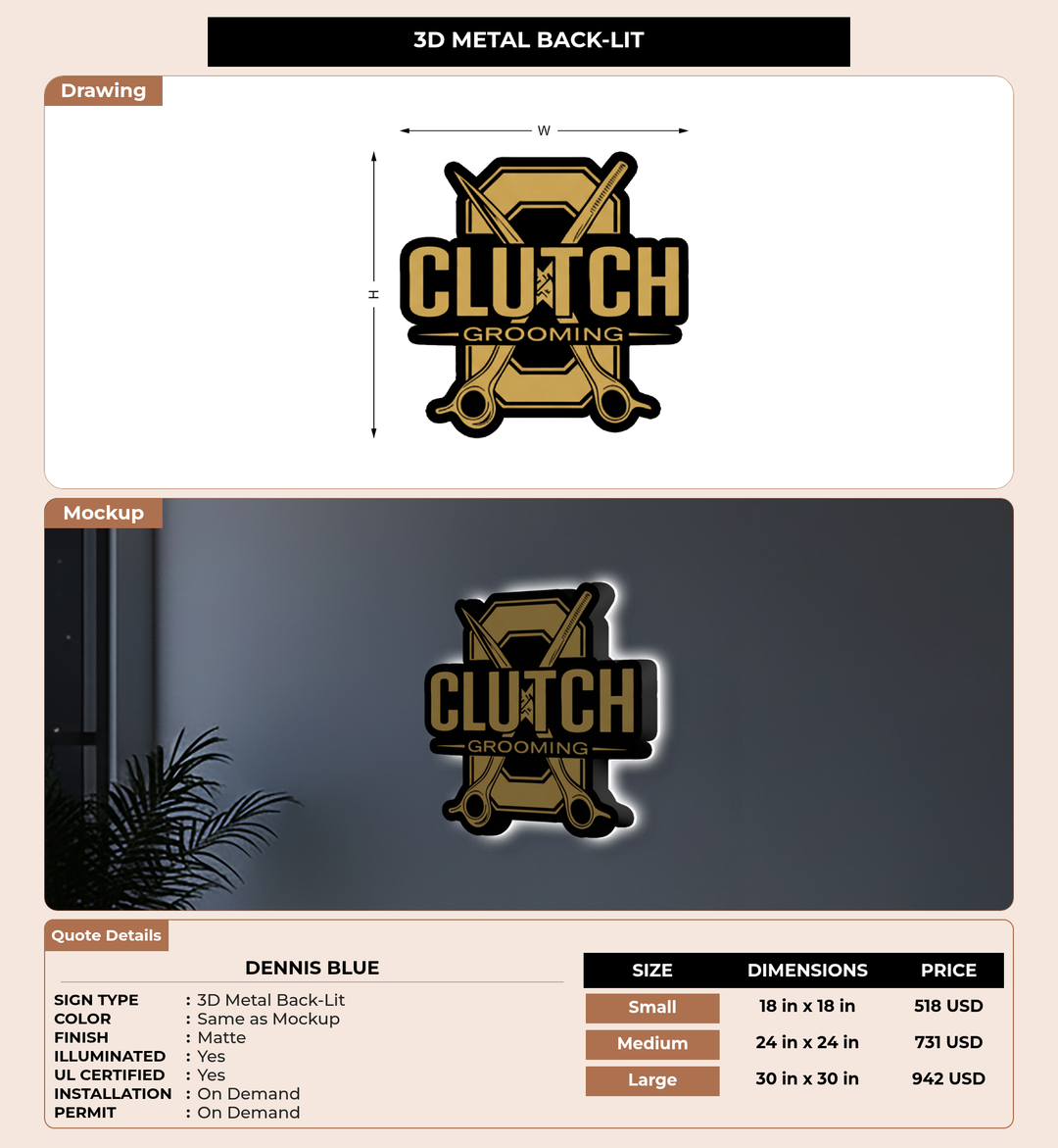 CUSTOM MOCKUP SIGN FOR Dennis Blue