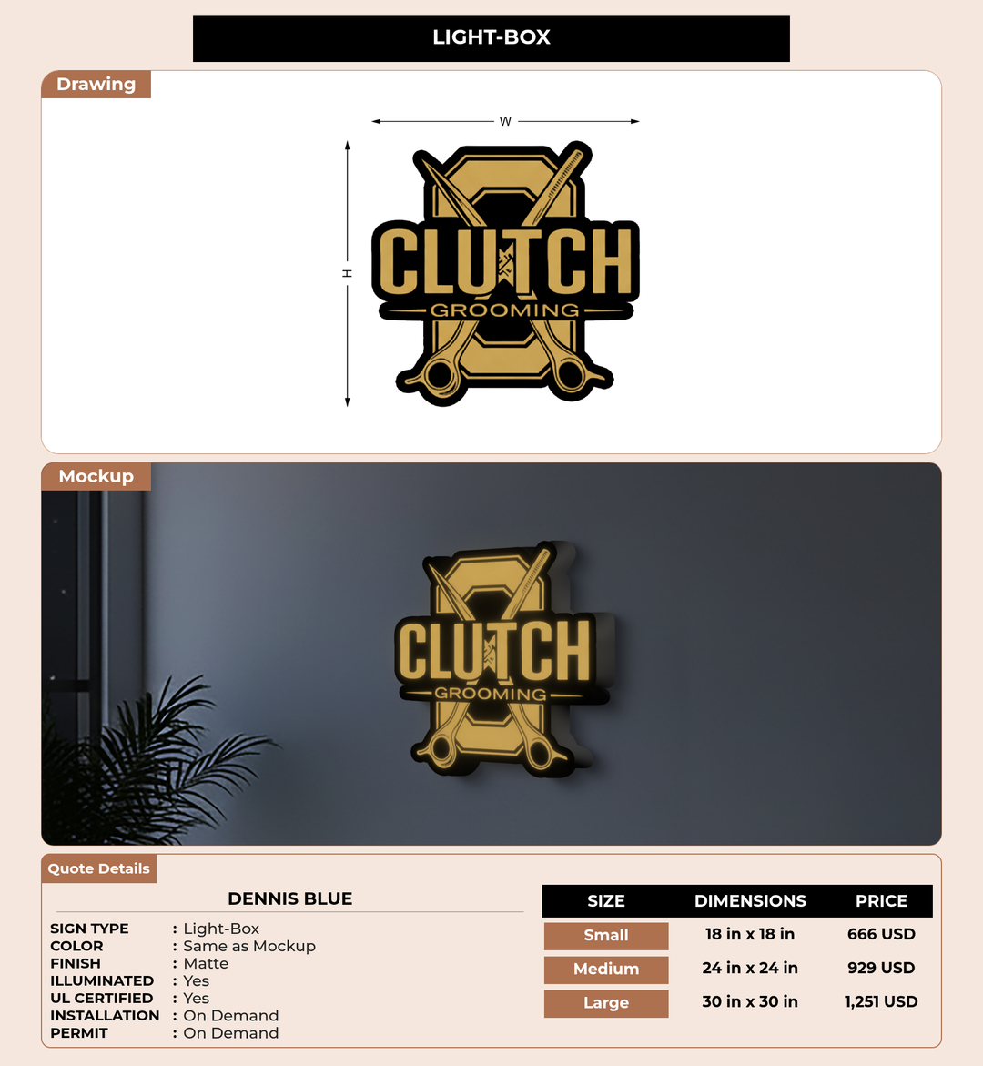 CUSTOM MOCKUP SIGN FOR Dennis Blue
