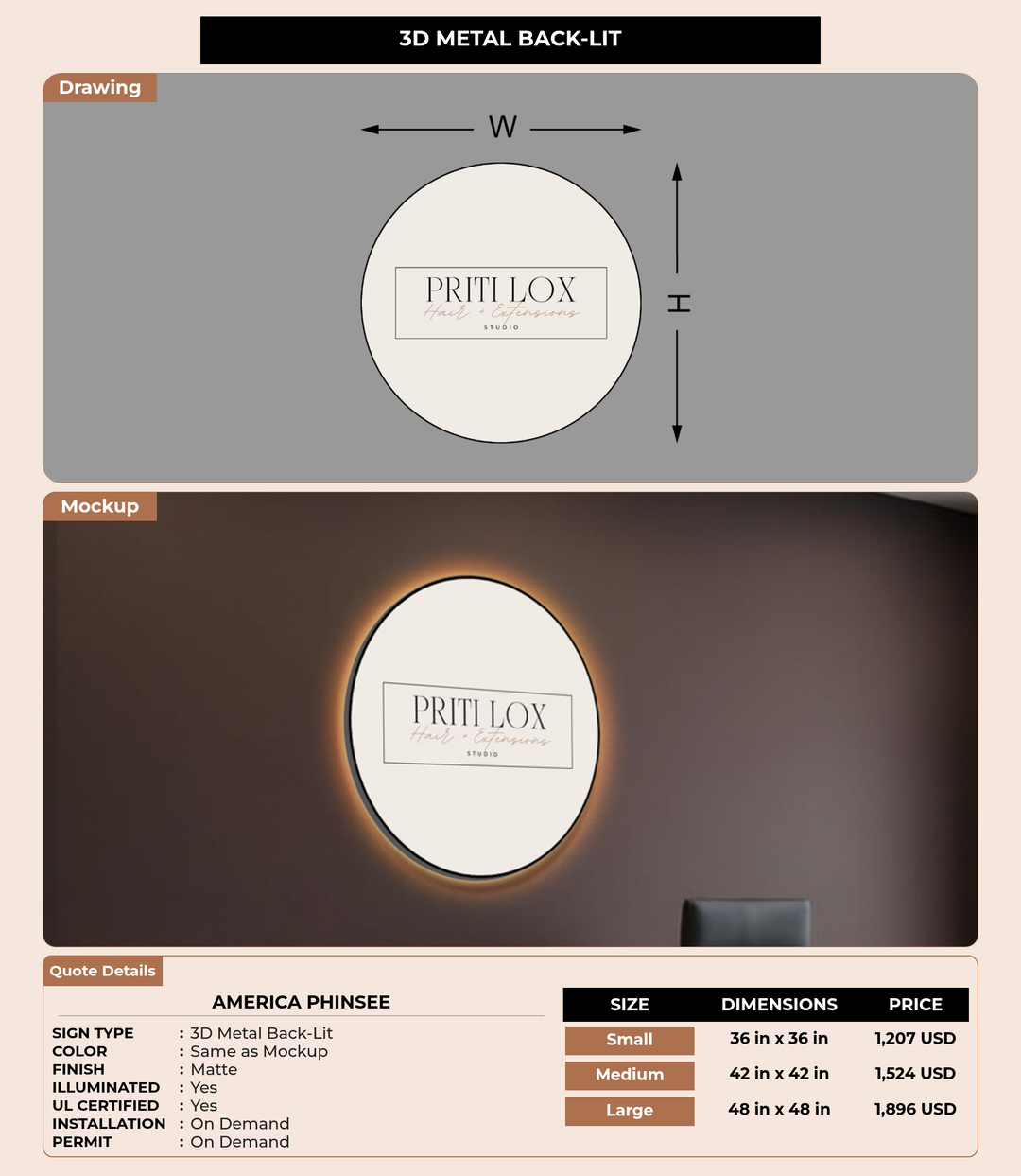 CUSTOM MOCKUP SIGN FOR America Phinsee