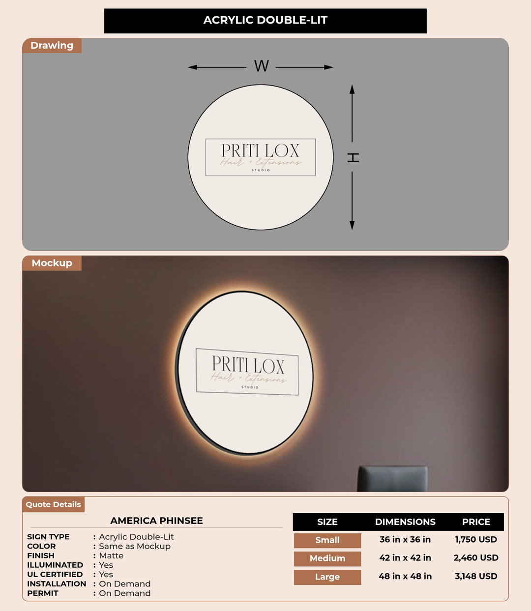 CUSTOM MOCKUP SIGN FOR America Phinsee