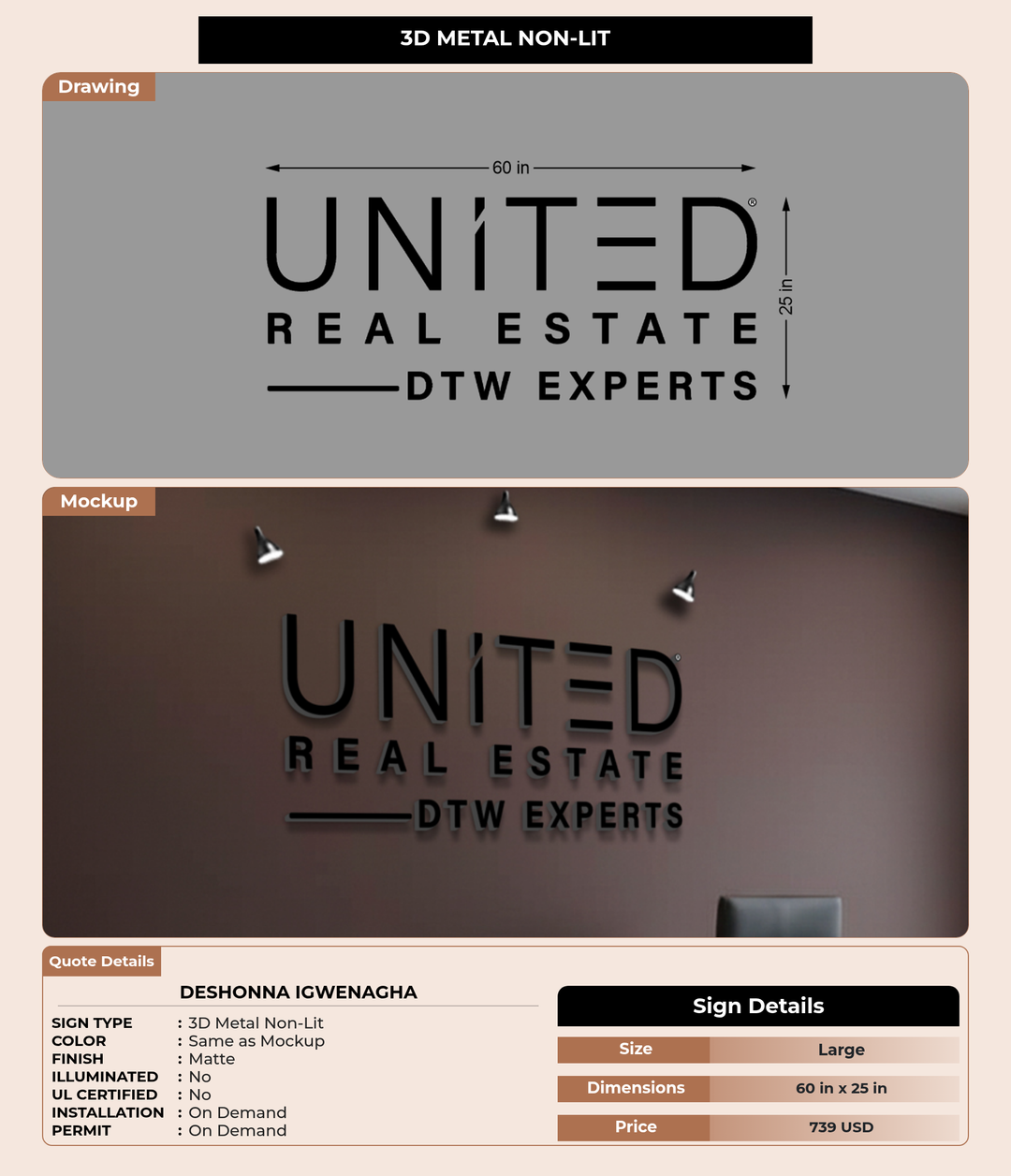 CUSTOM MOCKUP SIGN FOR Deshonna Igwenagha