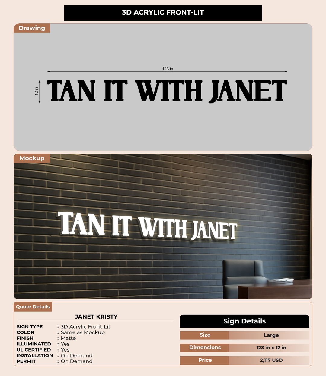CUSTOM MOCKUP SIGN FOR Janet kristy
