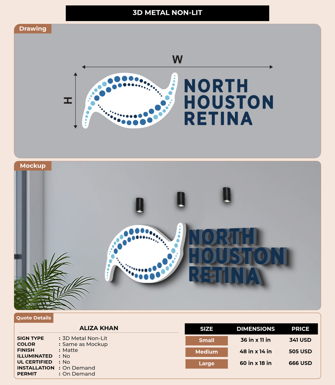 CUSTOM MOCKUP SIGN FOR Aliza Khan