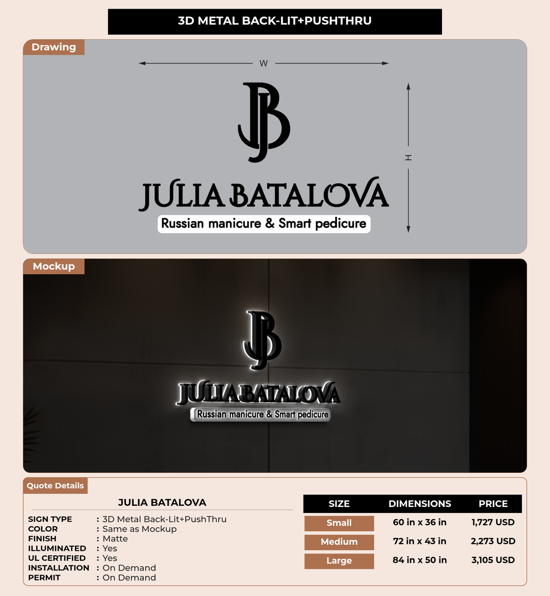CUSTOM MOCKUP SIGN FOR Julia Batalova