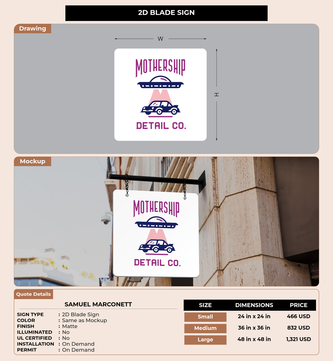 CUSTOM MOCKUP SIGN FOR Samuel Marconett