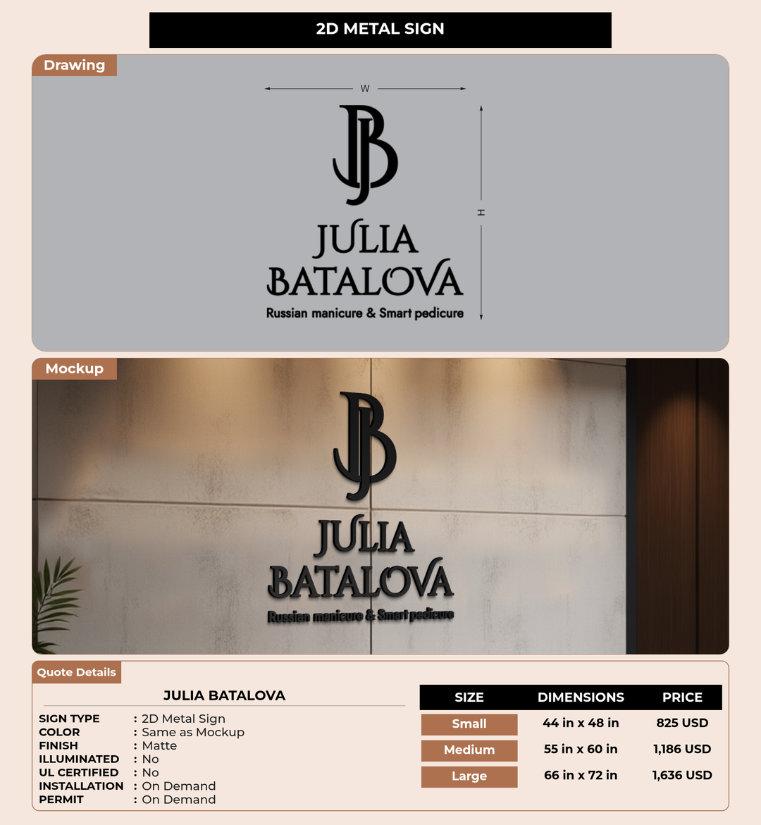 CUSTOM MOCKUP SIGN FOR Julia Batalova