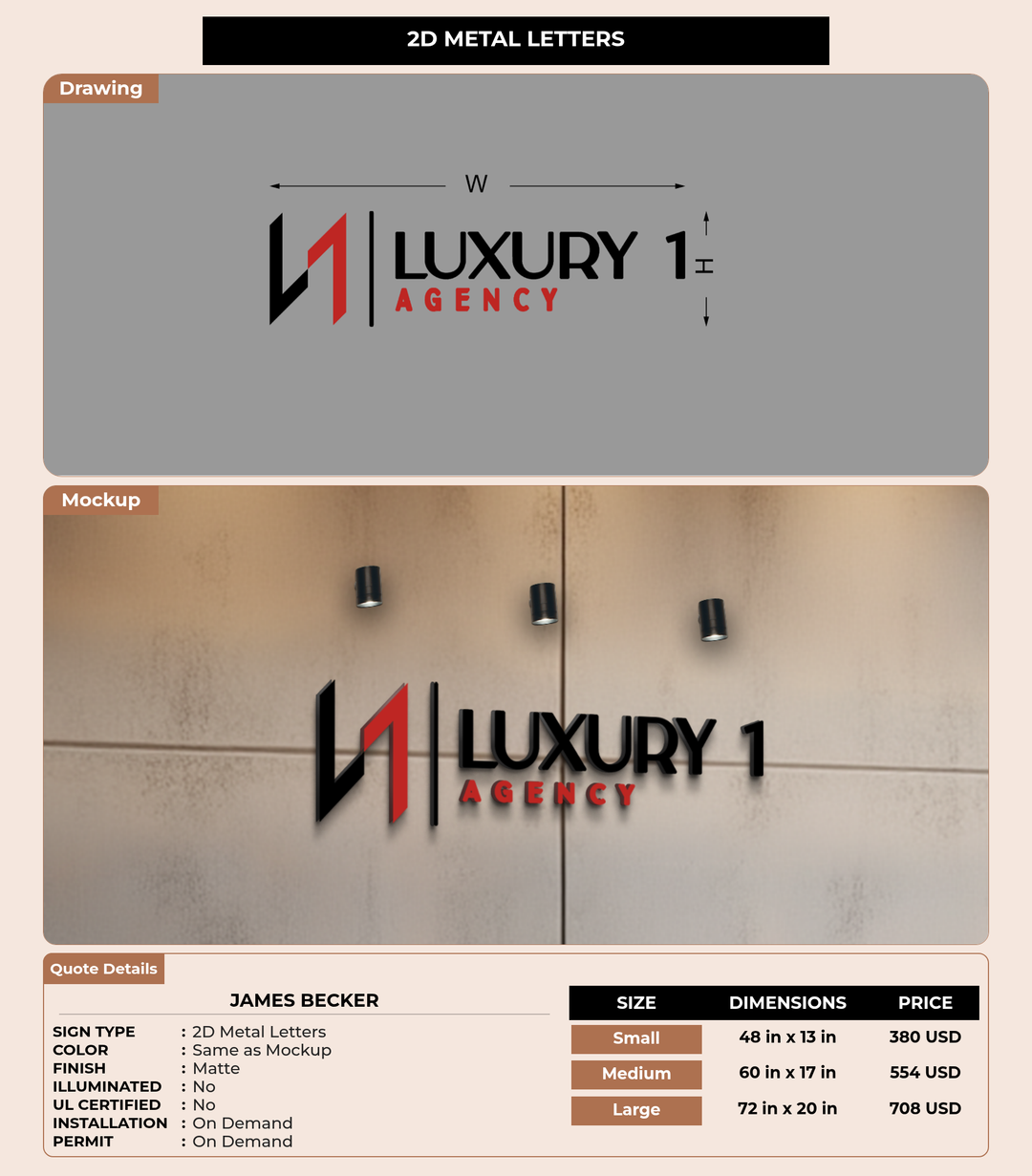 CUSTOM MOCKUP SIGN FOR james becker