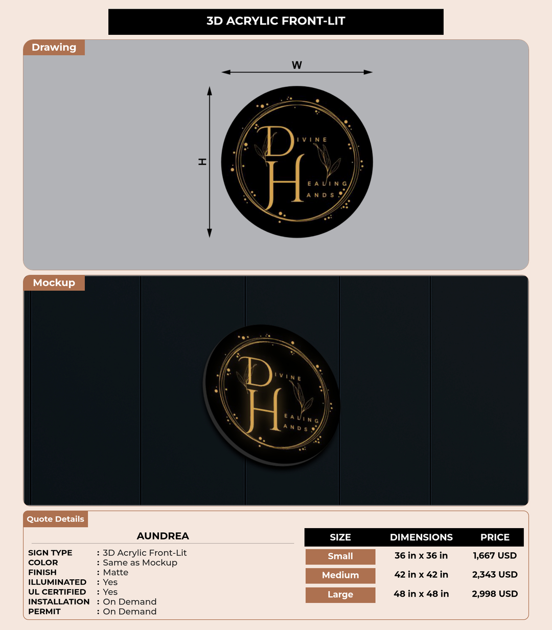 CUSTOM MOCKUP SIGN FOR Aundrea