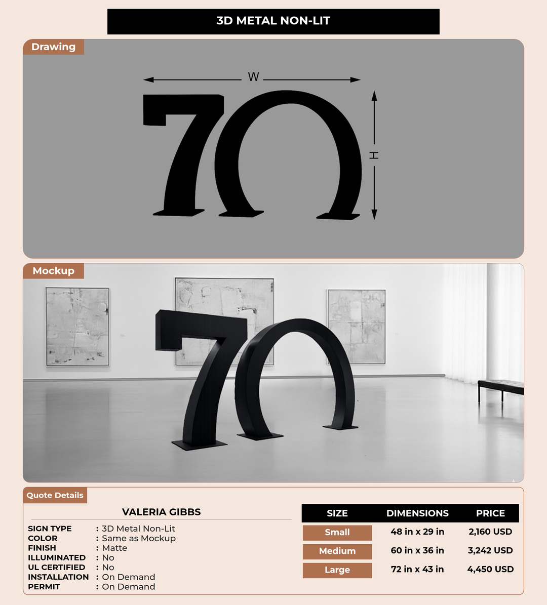 CUSTOM MOCKUP SIGN FOR Valeria Gibbs