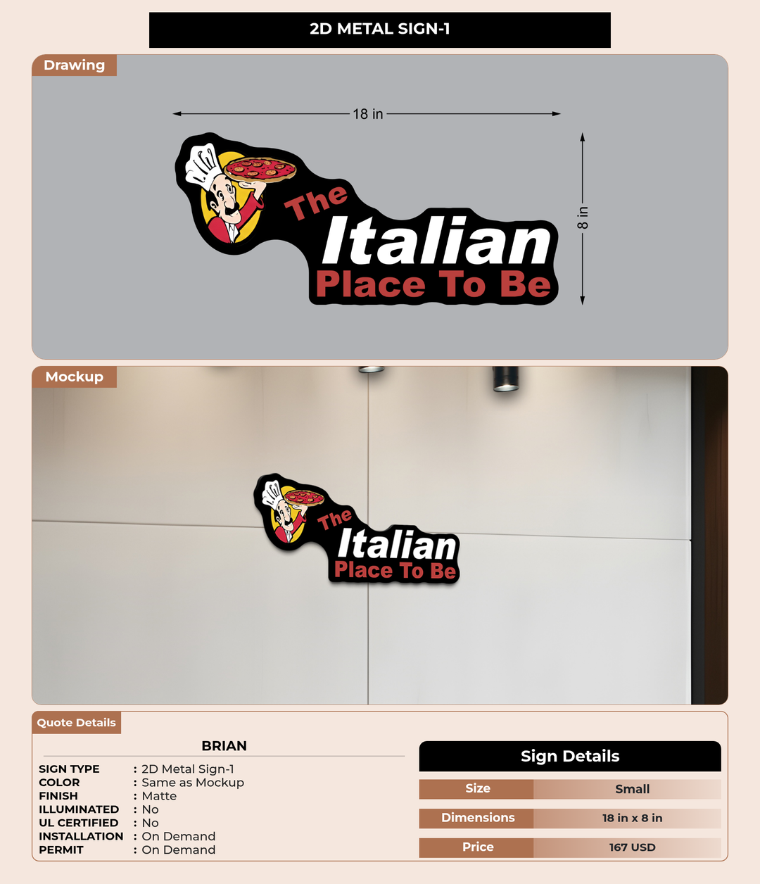 CUSTOM MOCKUP SIGN FOR Brian