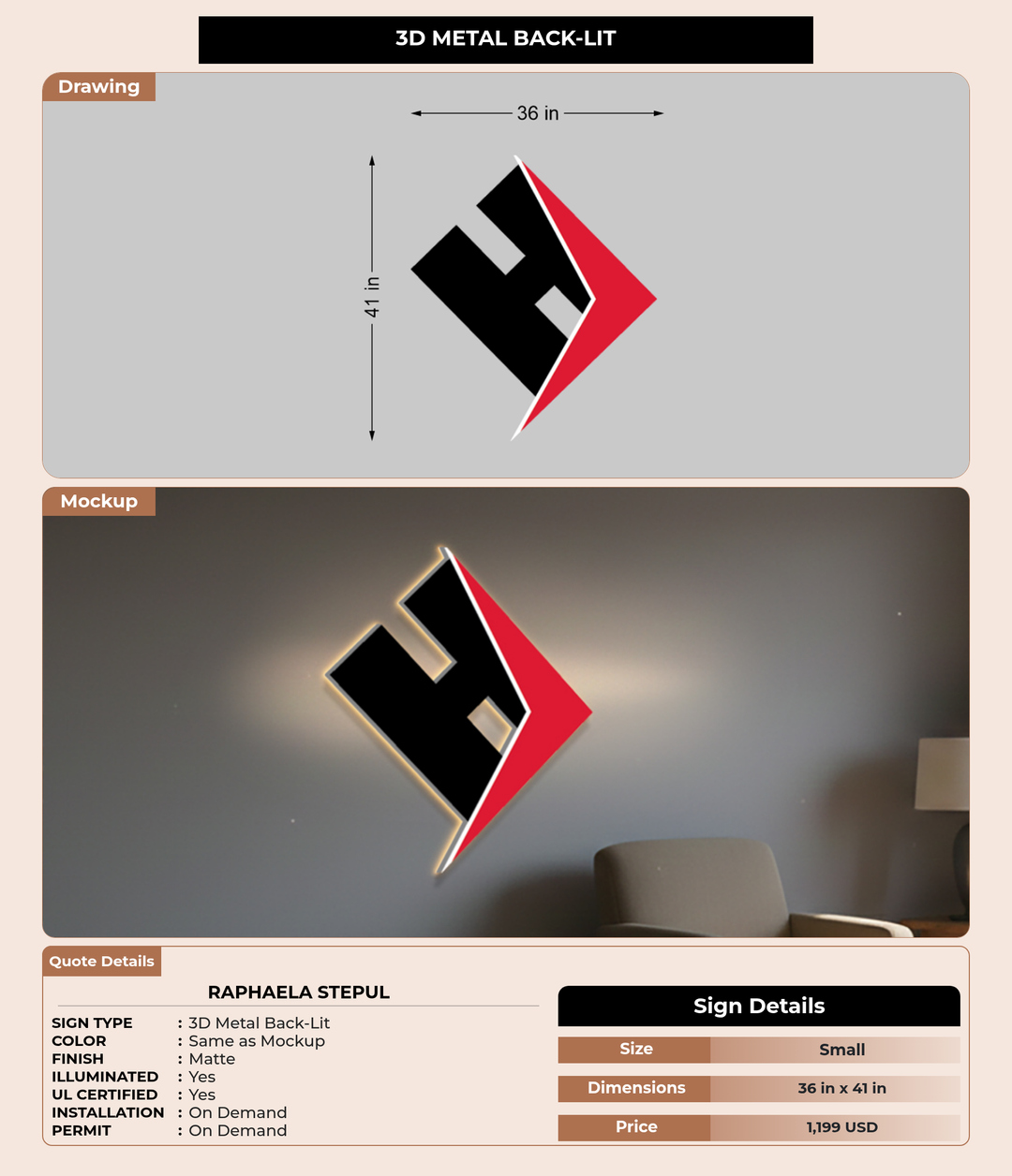 CUSTOM MOCKUP SIGN FOR Raphaela Stepul