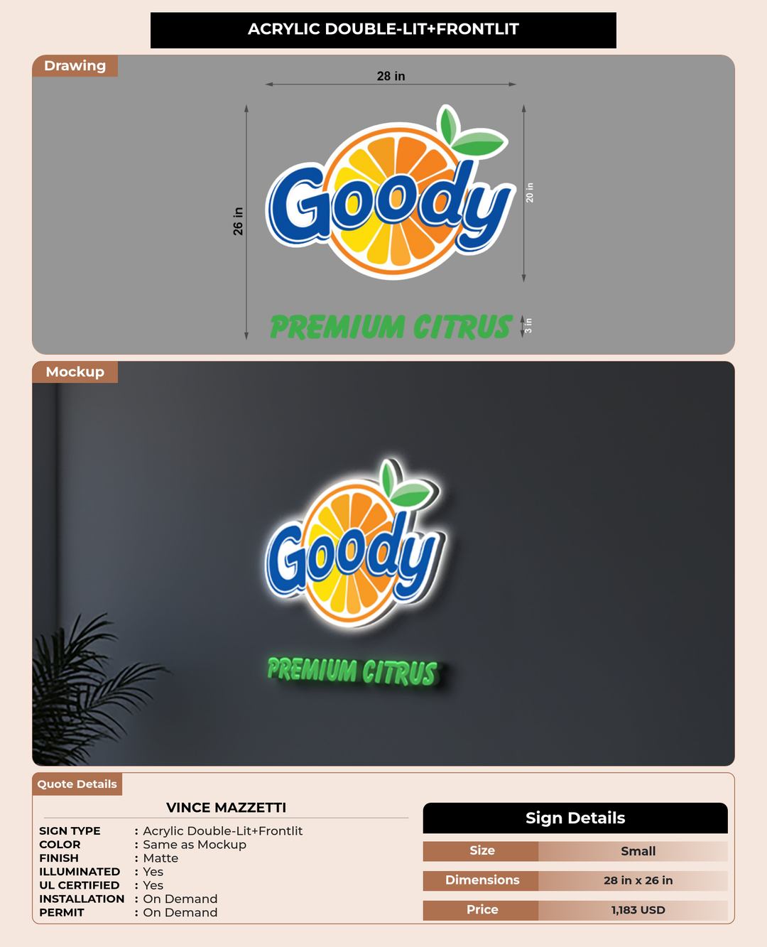CUSTOM MOCKUP SIGN FOR Vince Mazzetti