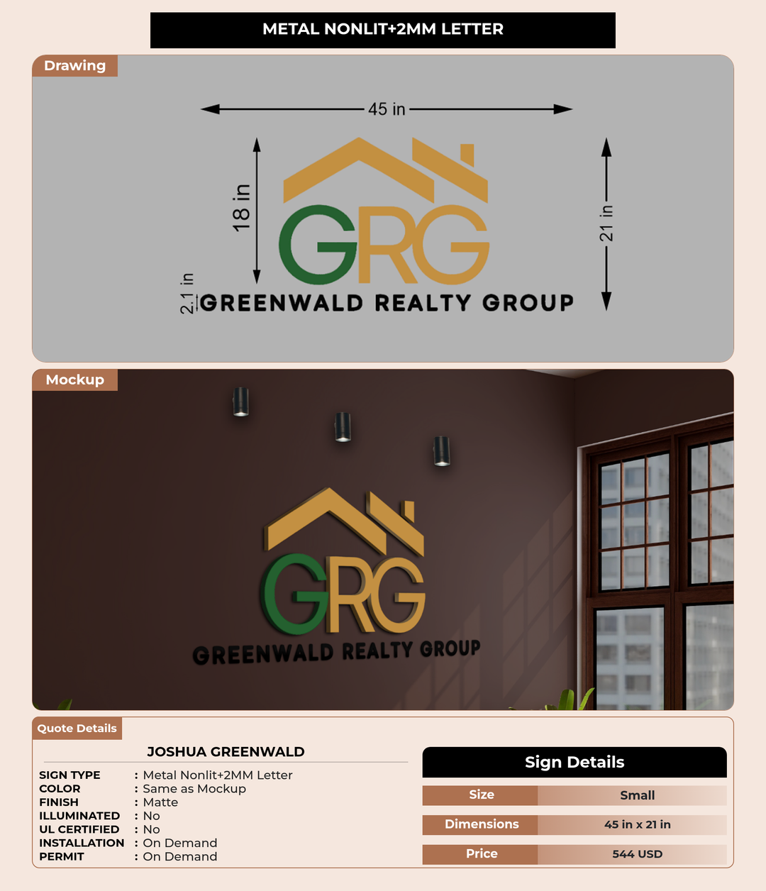 CUSTOM MOCKUP SIGN FOR Joshua Greenwald