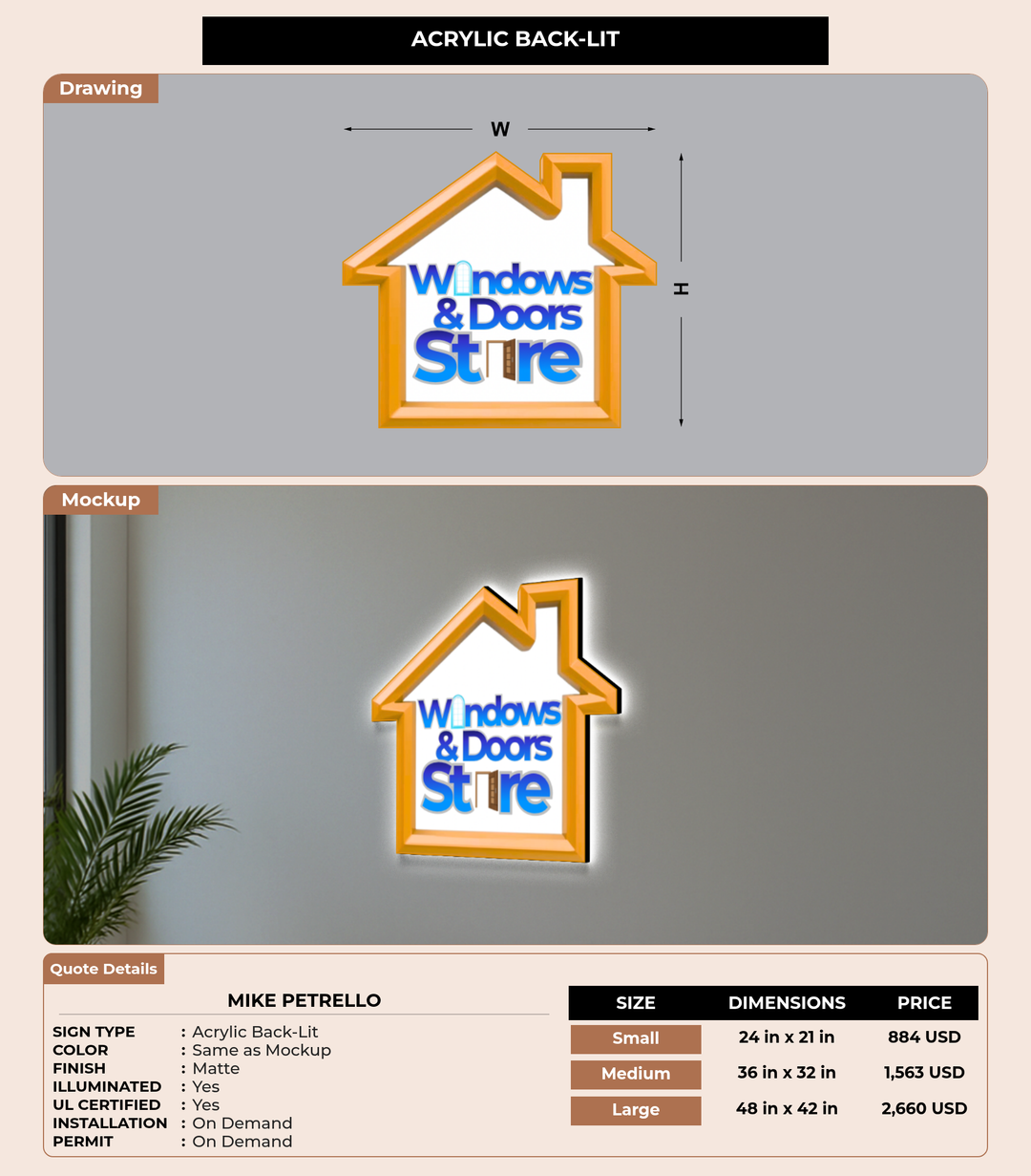 CUSTOM MOCKUP SIGN FOR Mike petrello