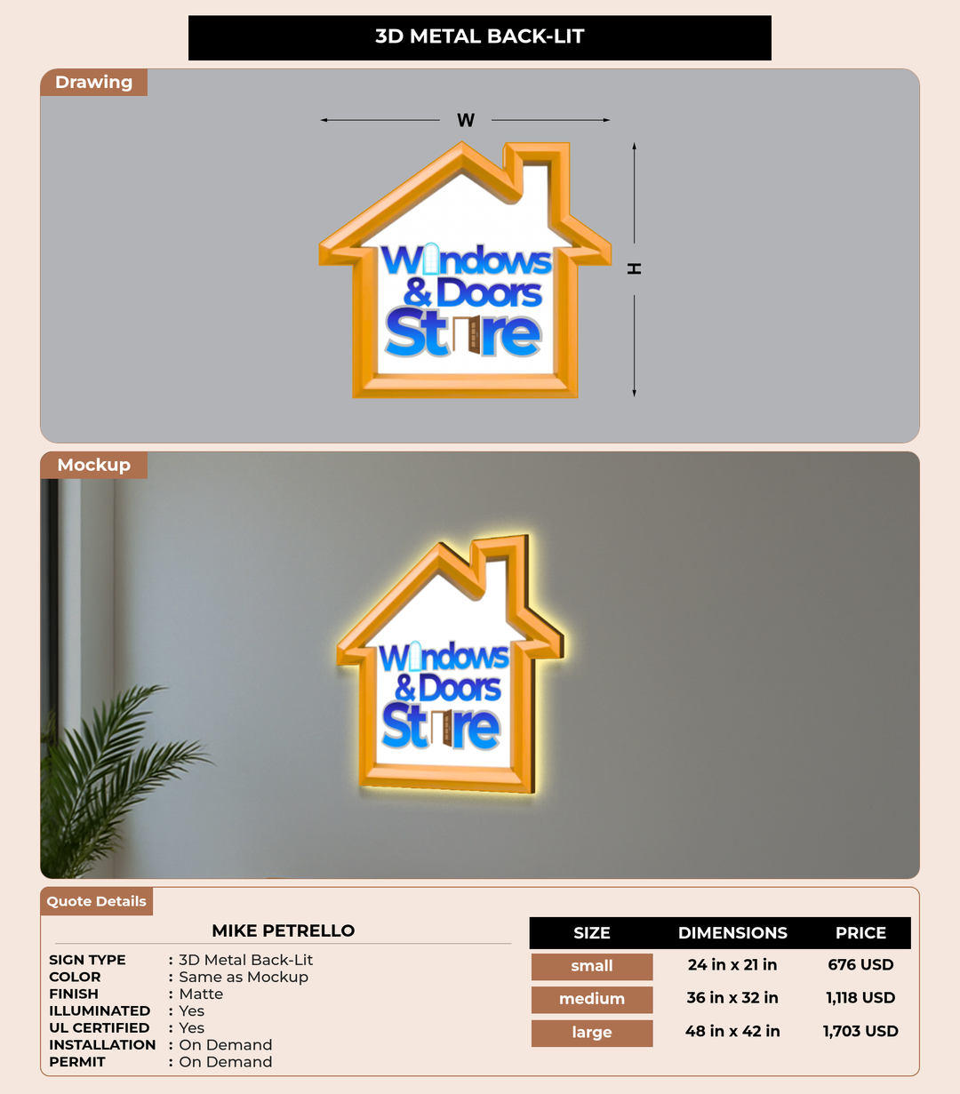 CUSTOM MOCKUP SIGN FOR Mike petrello
