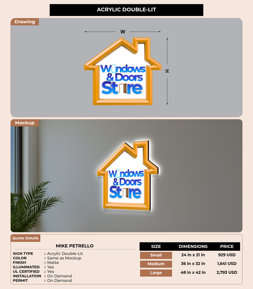 CUSTOM MOCKUP SIGN FOR Mike petrello