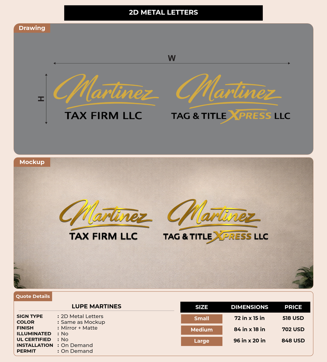 CUSTOM MOCKUP SIGN FOR Lupe Martines