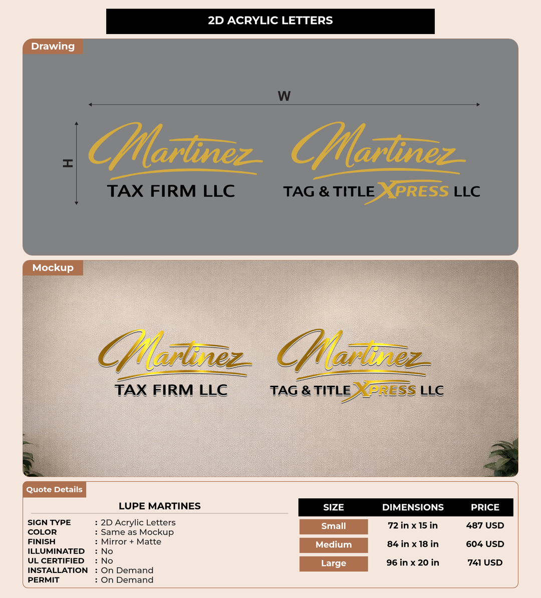 CUSTOM MOCKUP SIGN FOR Lupe Martines