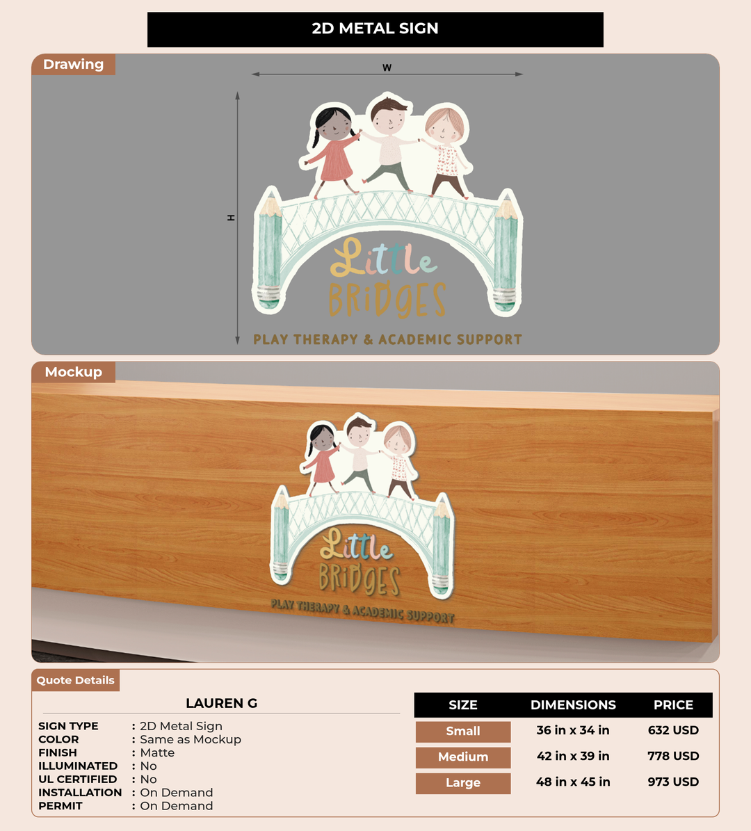 CUSTOM MOCKUP SIGN FOR Lauren G