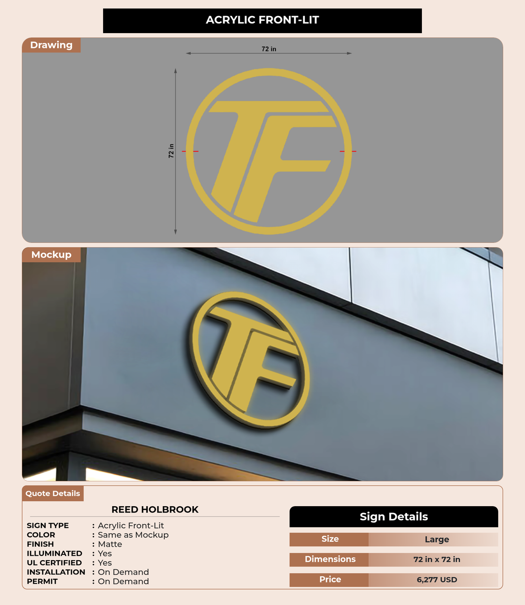 CUSTOM MOCKUP SIGN FOR Reed Holbrook