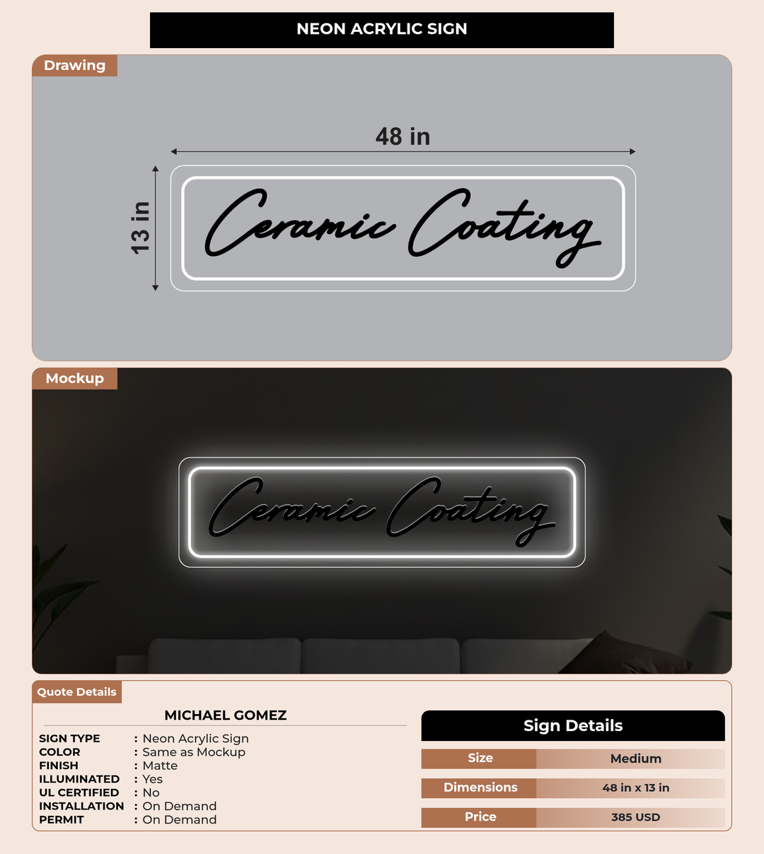 CUSTOM MOCKUP SIGN FOR Michael Gomez