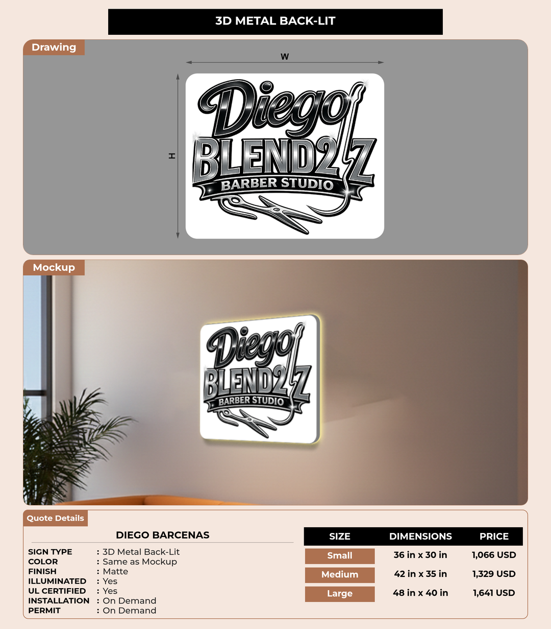 CUSTOM MOCKUP SIGN FOR Diego Barcenas